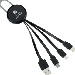 Ryder Charging Cable - Black - Light-Up Logo