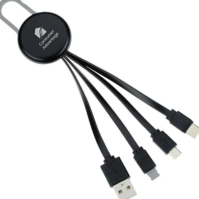 Ryder Charging Cable - Black - Light-Up Logo