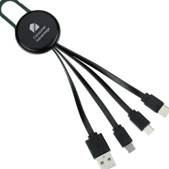 Ryder Charging Cable - Black - Light-Up Logo