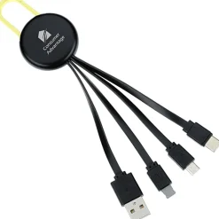 Ryder Charging Cable - Black - Light-Up Logo