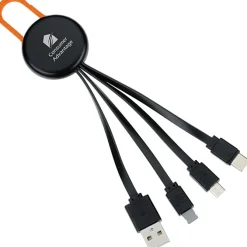 Ryder Charging Cable - Black - Light-Up Logo