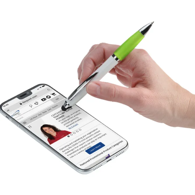 Satin Twist Stylus Pen with Antimicrobial Additive