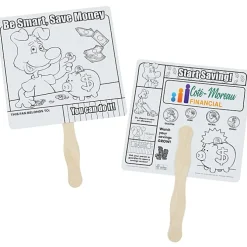 Saving Money Coloring Hand Fan