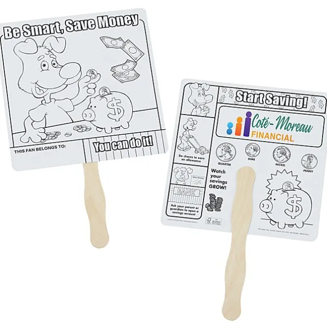 Saving Money Coloring Hand Fan