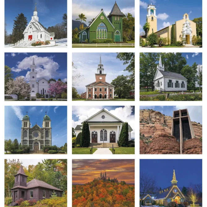 Scenic Churches Calendar - Stapled