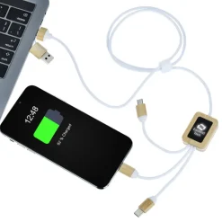 SCX Light-Up Logo Bamboo Charging Cable