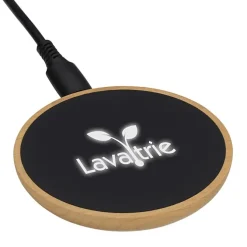 SCX Maple Wood Light-Up Logo Wireless Charger