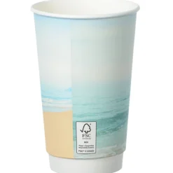 Seaside Full Color Insulated Paper Cup - 16 oz.