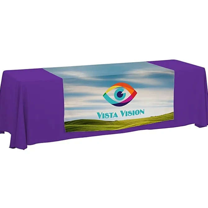 Serged 8-foot Closed-Back Table Throw and Runner Kit - Full Color