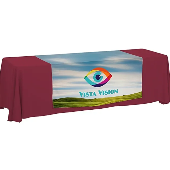 Serged 8-foot Closed-Back Table Throw and Runner Kit - Full Color