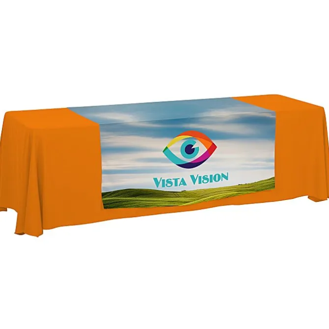 Serged 8-foot Closed-Back Table Throw and Runner Kit - Full Color