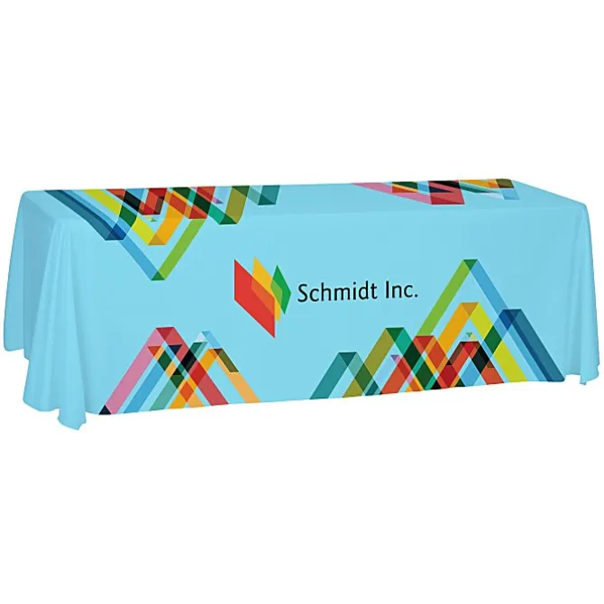 Serged Open-Back Polyester Table Throw - 8 feet - Full Color