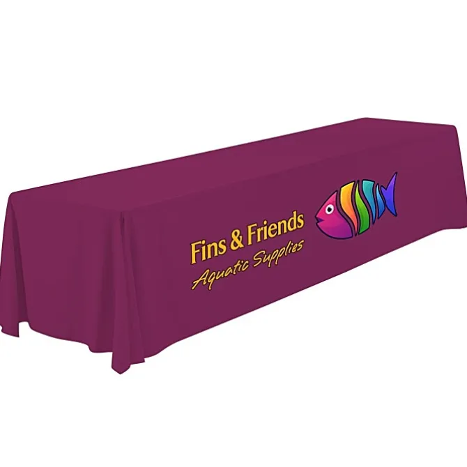 Serged Open-Back Polyester Table Throw - 12 feet