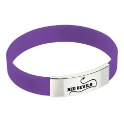 Silicone Wristband with Metal Accent