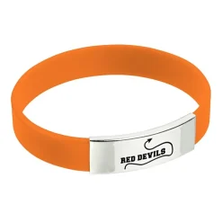 Silicone Wristband with Metal Accent