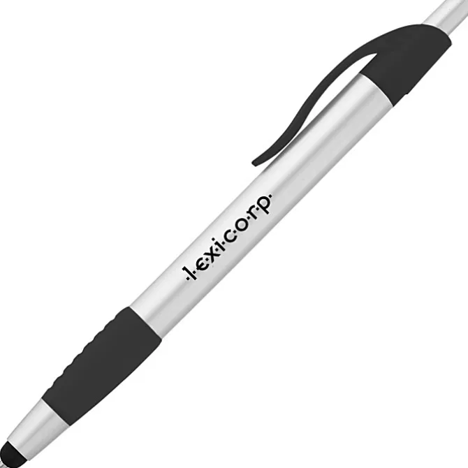 Simplistic Stylus Grip Pen - Silver - 24 hr