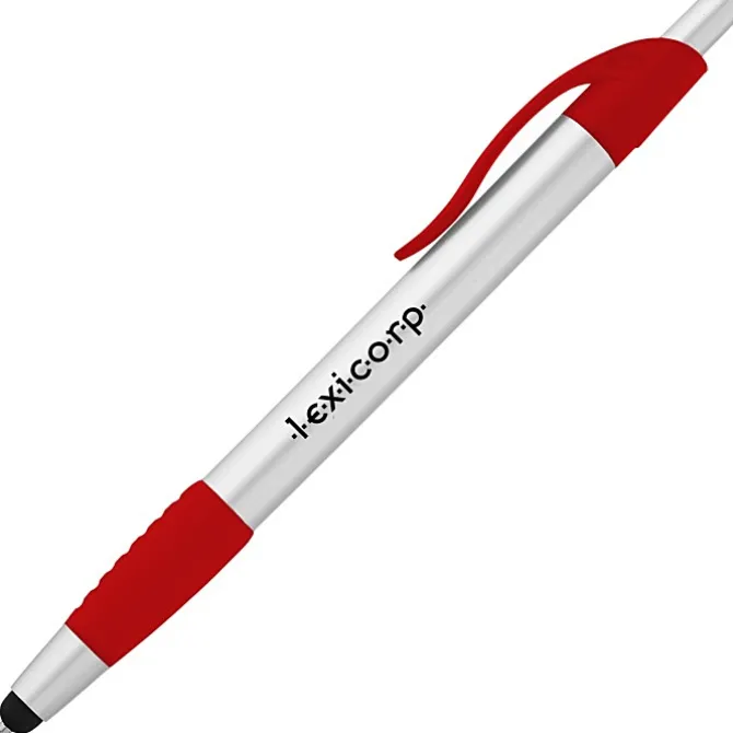 Simplistic Stylus Grip Pen - Silver - 24 hr