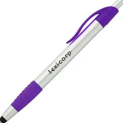 Simplistic Stylus Grip Pen - Silver - 24 hr