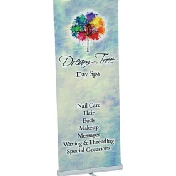 Single Foot Retractable Fabric Banner Display - 33-1/2 inches