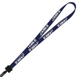 Smooth Nylon Lanyard - 3/4 inches - 36 inches - Plastic Bulldog Clip