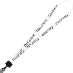 Smooth Nylon Lanyard - 3/4 inches - 32 inches - Large Metal Bulldog Clip
