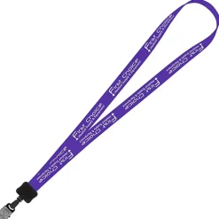 Smooth Nylon Lanyard - 3/4 inches - 32 inches - Large Metal Bulldog Clip