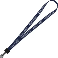 Smooth Nylon Lanyard - 3/4 inches - 36 inches - Large Metal Bulldog Clip