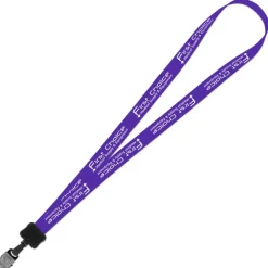 Smooth Nylon Lanyard - 3/4 inches - 36 inches - Large Metal Bulldog Clip