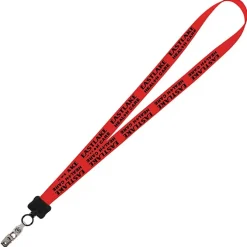 Smooth Nylon Lanyard - 3/4 inches - 34 inches - Snap with Metal Bulldog Clip