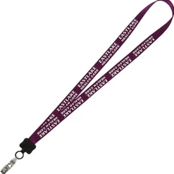 Smooth Nylon Lanyard - 3/4 inches - 36 inches - Snap with Metal Bulldog Clip