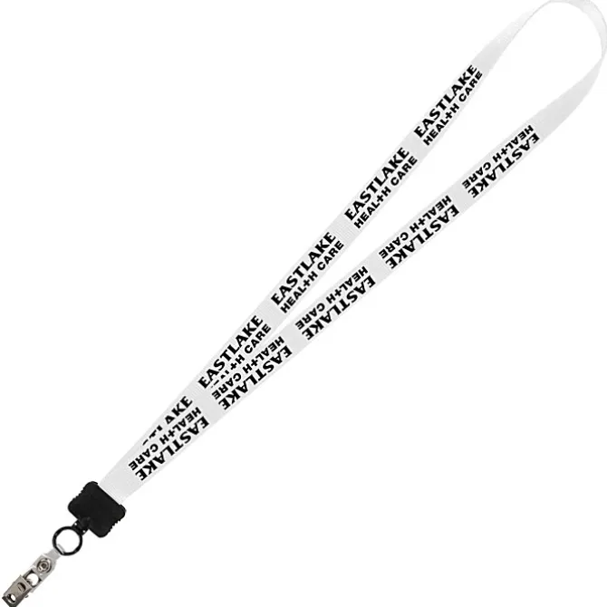 Smooth Nylon Lanyard - 3/4 inches - 36 inches - Snap with Metal Bulldog Clip