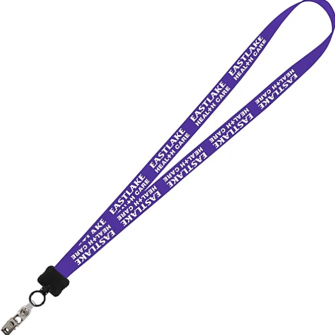 Smooth Nylon Lanyard - 3/4 inches - 36 inches - Snap with Metal Bulldog Clip