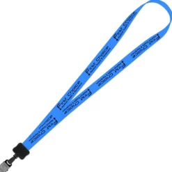 Smooth Nylon Lanyard - 3/4 inches - 34 inches - Large Metal Bulldog Clip
