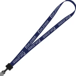 Smooth Nylon Lanyard - 3/4 inches - 34 inches - Large Metal Bulldog Clip
