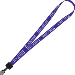 Smooth Nylon Lanyard - 3/4 inches - 34 inches - Large Metal Bulldog Clip