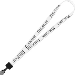Smooth Nylon Lanyard - 3/4 inches - 34 inches - Large Metal Bulldog Clip