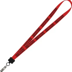Smooth Nylon Lanyard - 3/4 inches - 32 inches - Snap with Metal Bulldog Clip