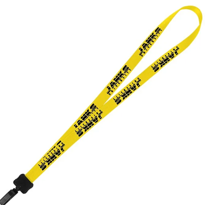 Smooth Nylon Lanyard - 3/4 inches - 34 inches - Plastic Bulldog Clip