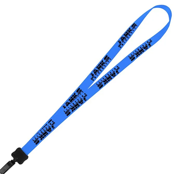 Smooth Nylon Lanyard - 3/4 inches - 34 inches - Plastic Bulldog Clip