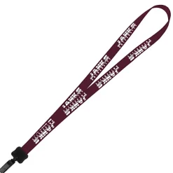 Smooth Nylon Lanyard - 3/4 inches - 34 inches - Plastic Bulldog Clip