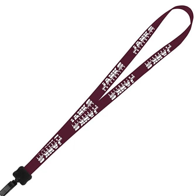 Smooth Nylon Lanyard - 3/4 inches - 34 inches - Plastic Bulldog Clip