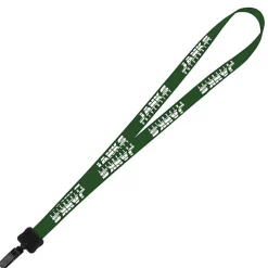 Smooth Nylon Lanyard - 3/4 inches - 34 inches - Plastic Bulldog Clip