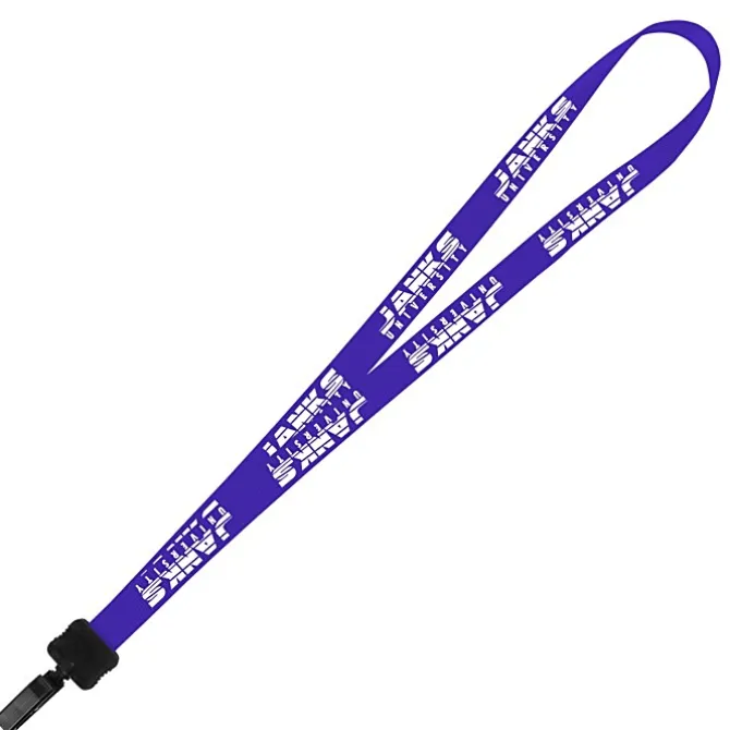 Smooth Nylon Lanyard - 3/4 inches - 34 inches - Plastic Bulldog Clip