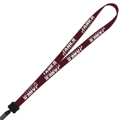 Smooth Nylon Lanyard - 3/4 inches - 36 inches - Plastic Bulldog Clip - 24 hr