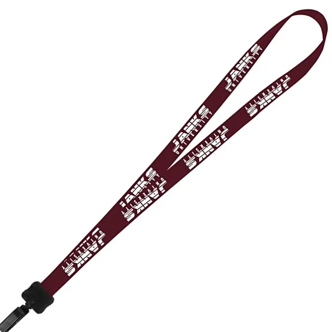 Smooth Nylon Lanyard - 3/4 inches - 36 inches - Plastic Bulldog Clip - 24 hr