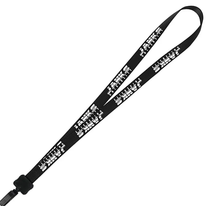 Smooth Nylon Lanyard - 3/4 inches - 36 inches - Plastic Bulldog Clip - 24 hr