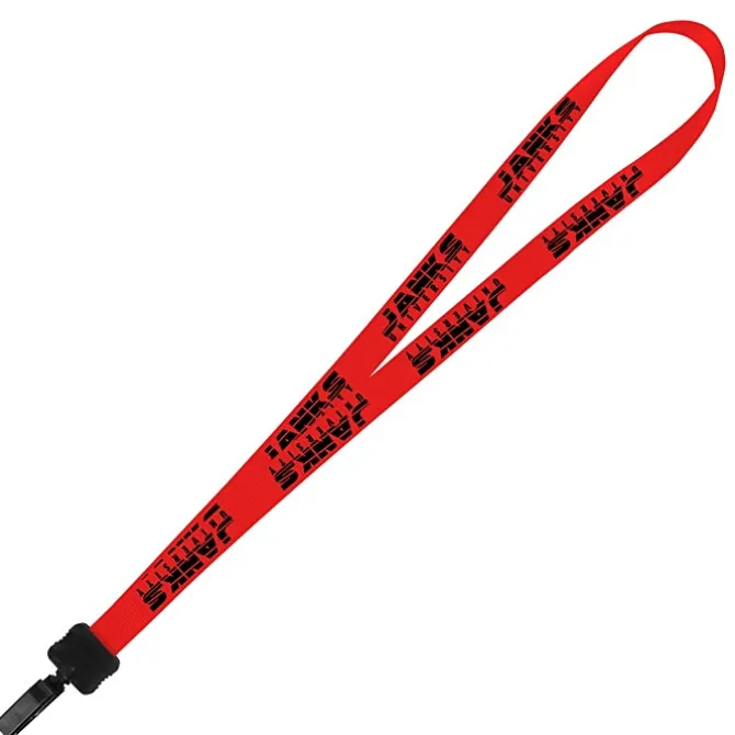 Smooth Nylon Lanyard - 3/4 inches - 36 inches - Plastic Bulldog Clip - 24 hr