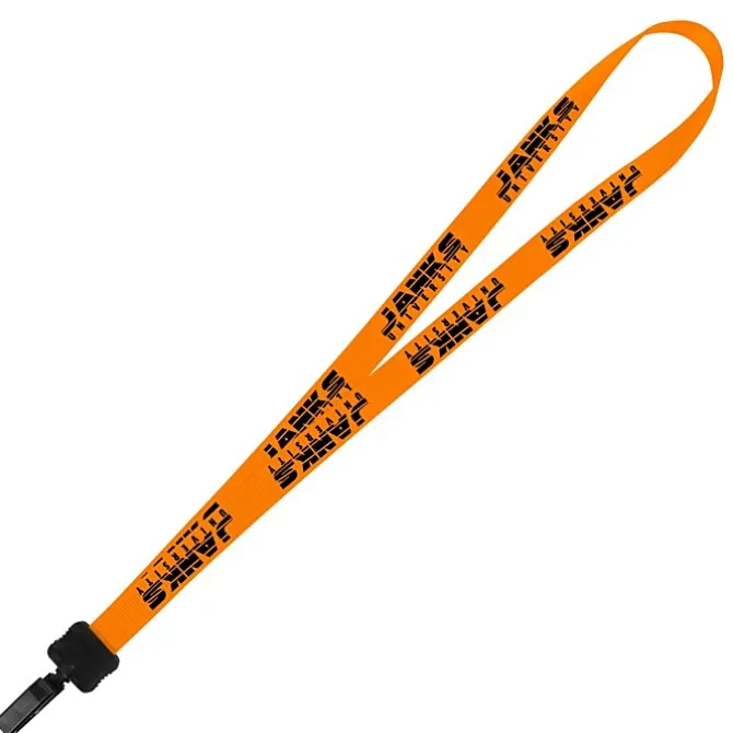 Smooth Nylon Lanyard - 3/4 inches - 36 inches - Plastic Bulldog Clip - 24 hr