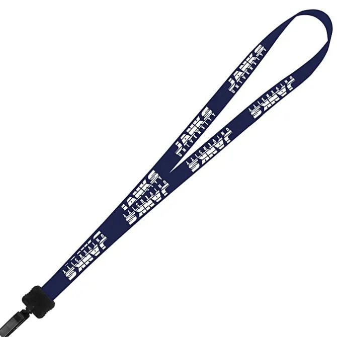 Smooth Nylon Lanyard - 3/4 inches - 36 inches - Plastic Bulldog Clip - 24 hr