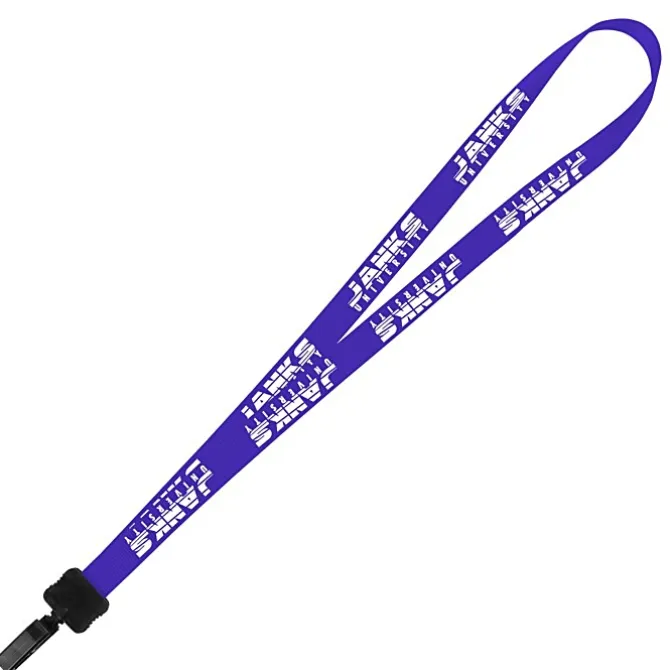 Smooth Nylon Lanyard - 3/4 inches - 36 inches - Plastic Bulldog Clip - 24 hr